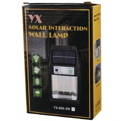 Güneş Enerjili Duvar Lambası Yx-666 3w Bx40