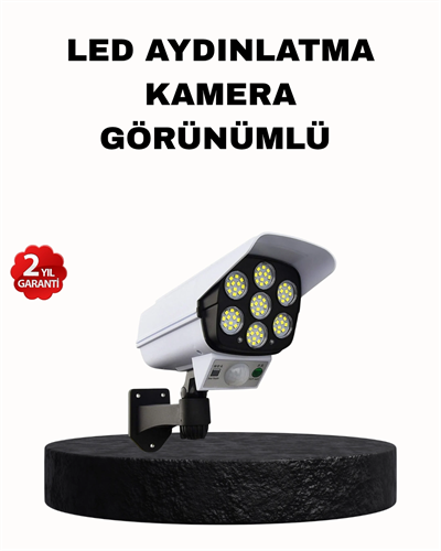 Güneş Enerjili Güvenlik Işığı Dış Mekan 5 Eksen Ayarlı ve PIR Hareket Sensörlü
