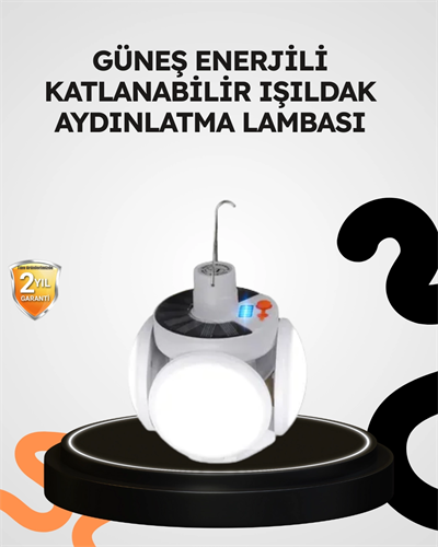 Güneş Enerjili Katlanabilir 5 Kanatlı Solar Bahçe Lambası