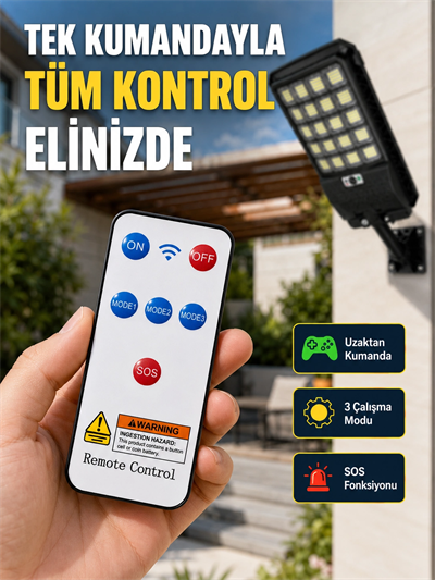 Güneş Enerjili LED Duvar ve Direk Lambası Suya Dayanıklı Akıllı Aydınlatma