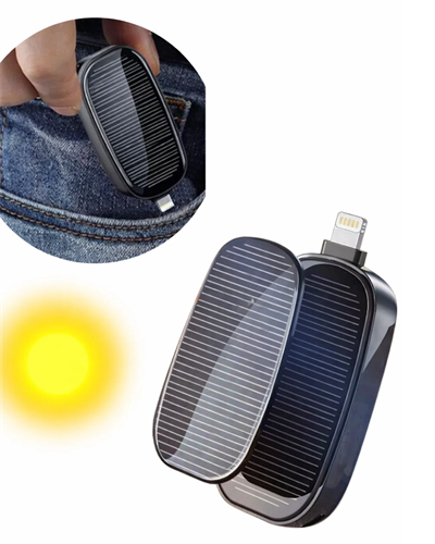 Güneş Enerjili Mini Powerbank 1200mAh Ultra İnce Taşınabilir