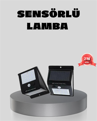 Güneş Enerjili Sensörlü Dış Mekan Duvar Lambası – 3 Modlu, 2200mAh Pil, 120° Algılama