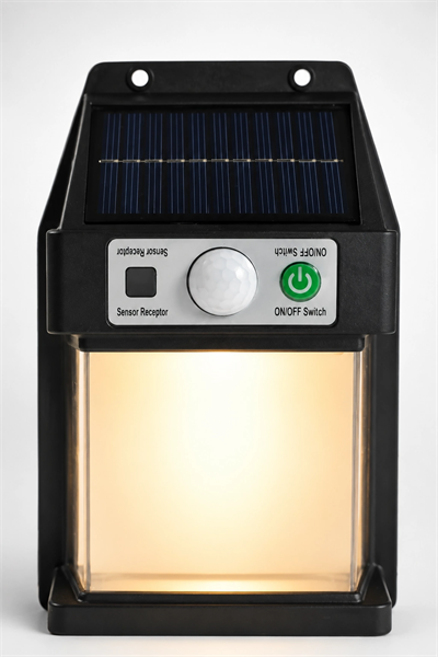 Güneş Enerjili Sensörlü Solar Aplik Duvar Tipi Dış Mekan Hareket Algılamalı Işık