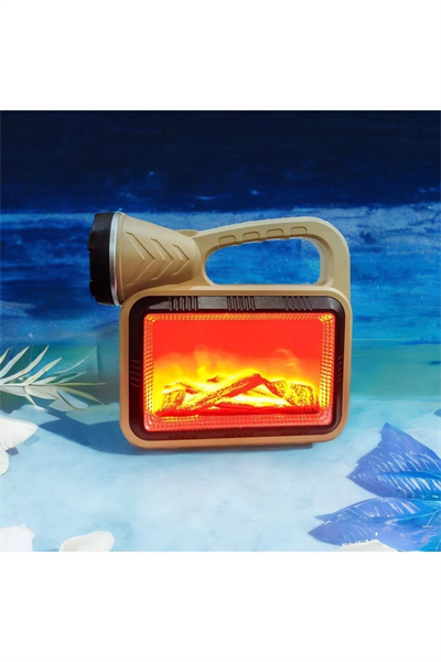 Güneş Enerjili ŞÖMİNELİ Çok Fonksiyonlu Çift Işık Kaynağı USB Şarjlı SOLAR EL FENERİ