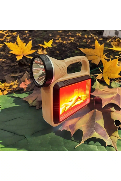 Güneş Enerjili ŞÖMİNELİ Çok Fonksiyonlu Çift Işık Kaynağı USB Şarjlı SOLAR EL FENERİ