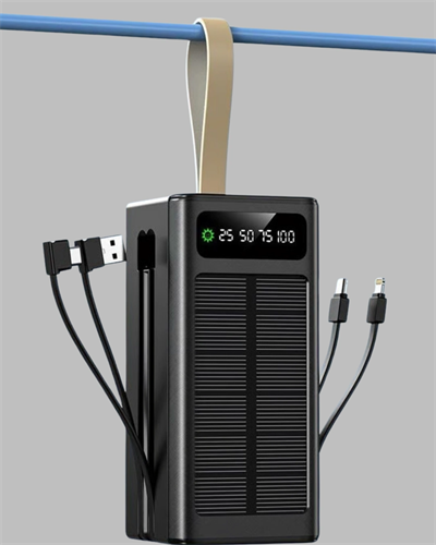 Güneş Panelli Powerbank LED Işıklı Taşınabilir Şarj Cihazı