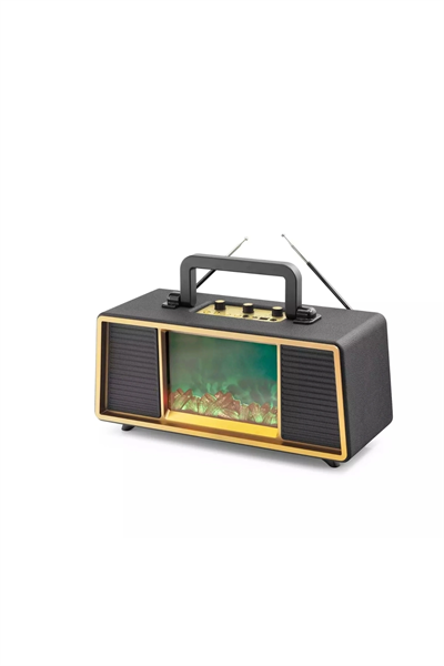 Güneş enerjili nostaljik radyo FM USB MP3 AUX Bluetooth kahverengi 2 yıl garantili