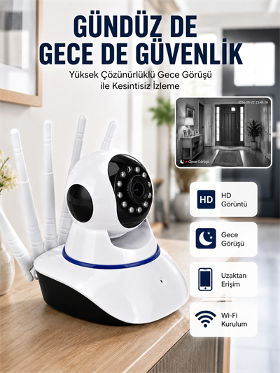 Güvenlik Kamerası Antenli Gece Görüşlü Sensörlü Harekete Duyarlı Yeni Nesil