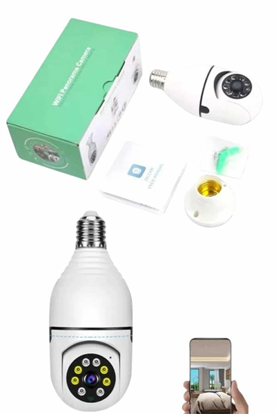 Güvenlik Kamerası Wi-Fi Özellikli 360 Derece Full Hd 1080p Ampül Kamera