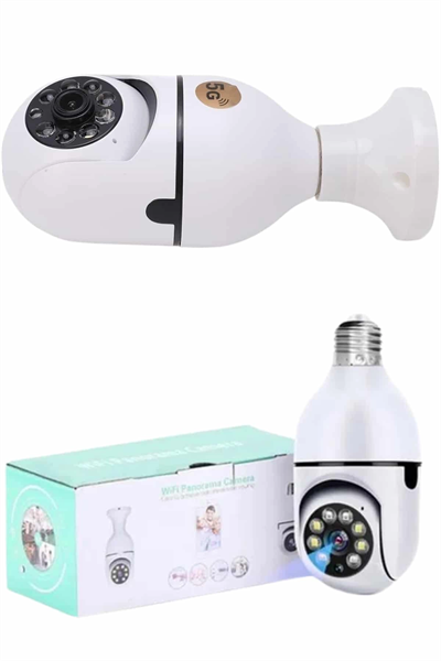 Güvenlik Kamerası Wi-Fi Özellikli 360 Derece Full Hd 1080p Ampül Kamera