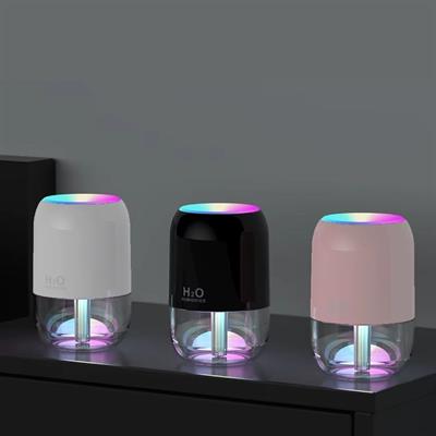 H2O Model Şeffaf Hazneli Hava Nemlendirici-Ultrasonik Soğuk Buhar Makinesi, LED Işıklı Masaüstü Oda Nemlendirici (3936)