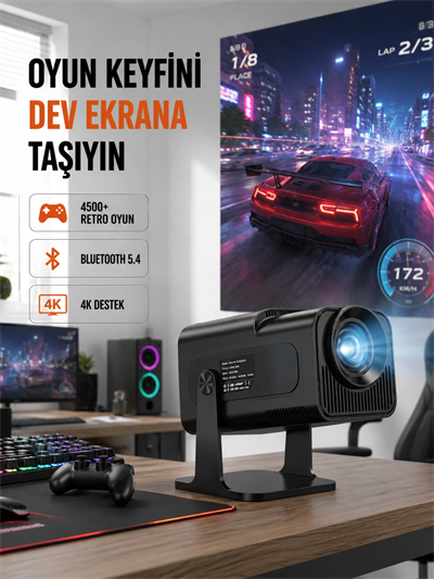HCS350pro Android 11 İşletim Sistemli Mini Projektör Yeni Nesil