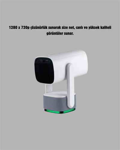 HD 720p Projeksiyon Cihazı – Geniş Ekran, 10.000 Saat Ampul Ömrü, Ev Sineması Deneyimi