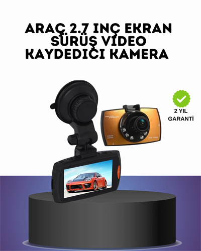 HD Araç Kamerası 2.7 İnç Ekran G Sensor Destekli