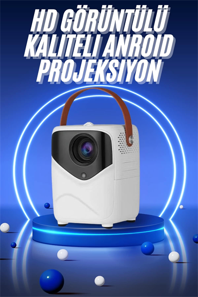HD Ayaklı Portatif Projeksiyon Cihazı Bluetooth Wifi Akıllı Android İşlemcili