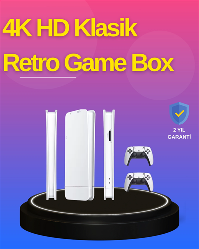 HDMI Çıkışlı Kablosuz 2 Kollu 4K Retro Oyun Kutusu