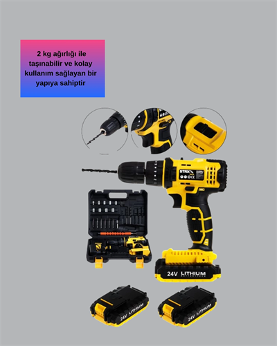 Hafif ve Ergonomik 12V Kablosuz Matkap | Hızlı Şarj ve Uzun Pil Ömrü