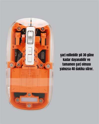 Hafif ve Taşınabilir Fare – 43 Gram, Otomatik Uyku Modlu