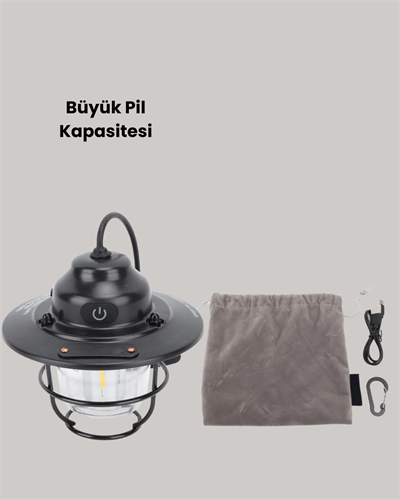 Hafif ve Taşınabilir Retro Tasarım Kamp Lambası