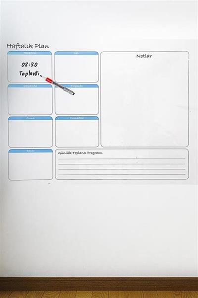 Haftalık Planlayıcı Manyetik Duvar Stickerı Takvim 70 cm x 56 cm (3936)
