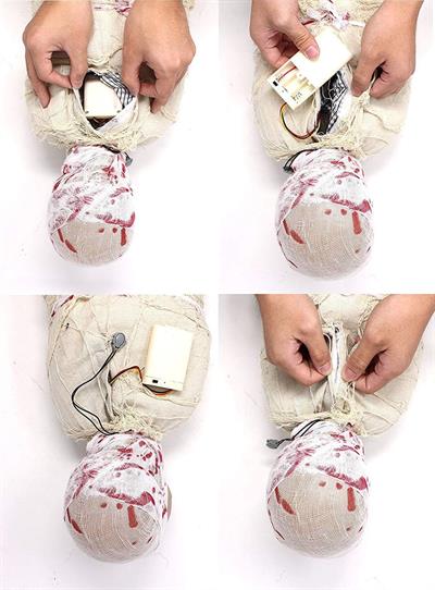 Halloween Sensörlü Işıklı Hareketli Mumya 25x75 cm (3936)