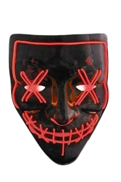 Hallowen Parti Maskesi Neon Led Işıklı Maske 3 Modlu Cadılar Bayramı Maskesi