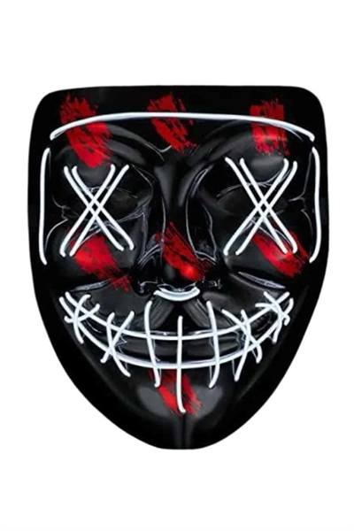 Hallowen Parti Maskesi Neon Led Işıklı Maske 3 Modlu Cadılar Bayramı Maskesi