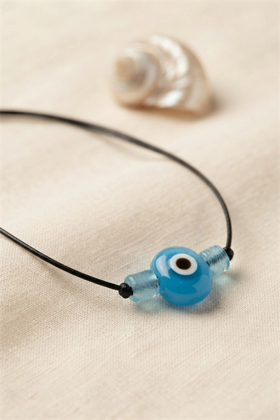 Handmade Bohem Açık Mavi Nazar Kolye