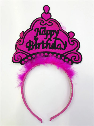 Happy Birthday Yazılı Neon Renk Taç 12 Adet Bx40
