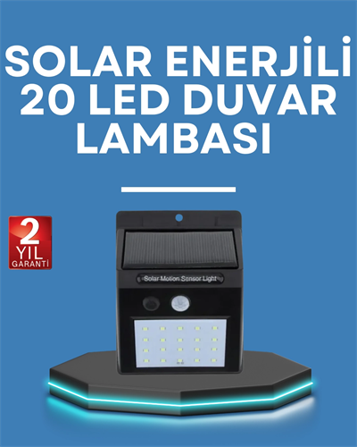 Hareket Algılamalı Solar LED Güvenlik Lambası
