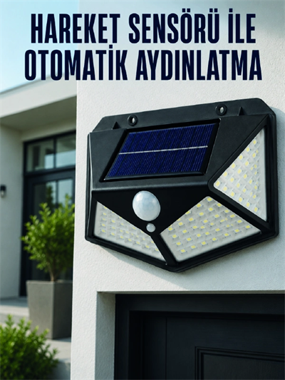 Hareket Sensörlü Güneş Enerjili Duvar Lambası Dış Mekan İçin Güçlü LED Aydınlatma