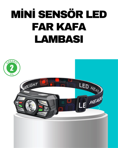 Hareket Sensörlü Şarjlı LED Far Suya Dayanıklı Çok Modlu