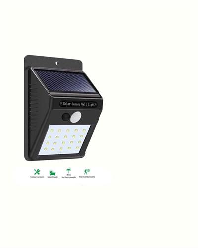 Hareket Sensörlü Solar Lamba | 120° Algılama Açısı, 3-4 Metre Mesafe, Suya Dayanıklı LED