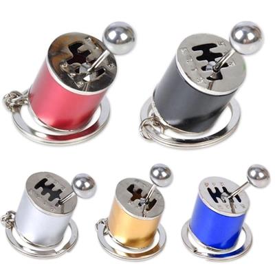 Hareketli Araba Vites Anahtarlık Altı Hız Manuel Vites Dişli Shifter Topuzu Metal Anahtarlık (3936)