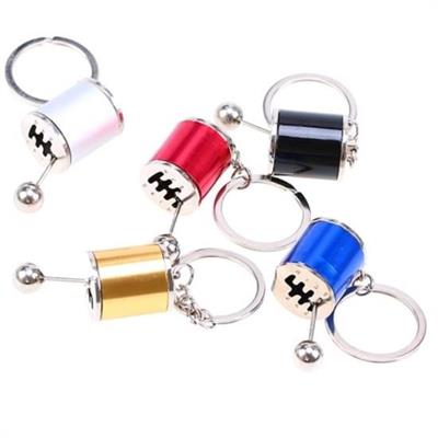 Hareketli Araba Vites Anahtarlık Altı Hız Manuel Vites Dişli Shifter Topuzu Metal Anahtarlık (3936)