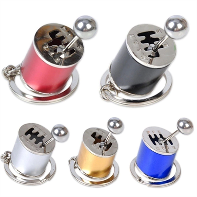 Hareketli Araba Vites Anahtarlık Altı Hız Manuel Vites Dişli Shifter Topuzu Metal Anahtarlık Bx40