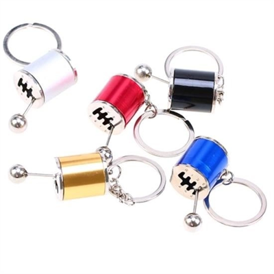 Hareketli Araba Vites Anahtarlık Altı Hız Manuel Vites Dişli Shifter Topuzu Metal Anahtarlık Bx40