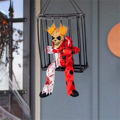 Hareketli Sesli Sensörlü Mahkum Joker İskelet Dekorasyon 22x27 Cm Bx40