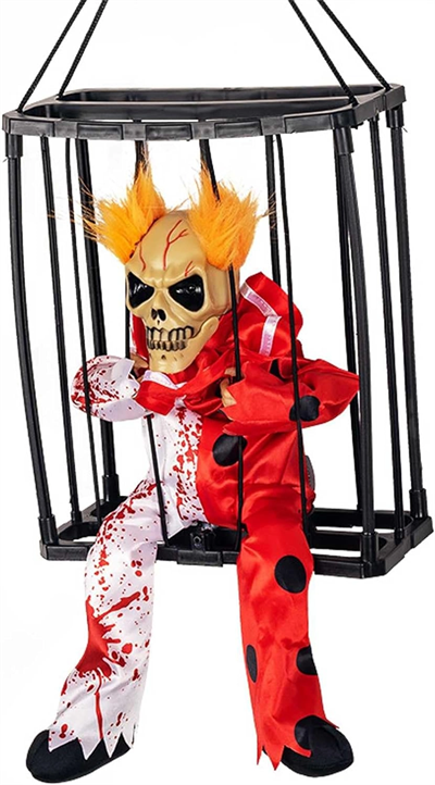 Hareketli Sesli Sensörlü Mahkum Joker İskelet Dekorasyon 22x27 Cm Bx40