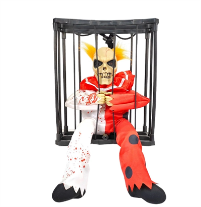 Hareketli Sesli Sensörlü Mahkum Joker İskelet Dekorasyon 22x27 Cm Bx40