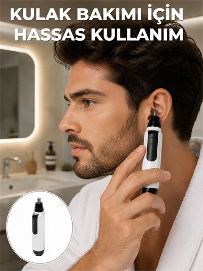 Hassas 3D Bıçaklı Kulak ve Burun Tıraş Makinesi Yeni Nesil