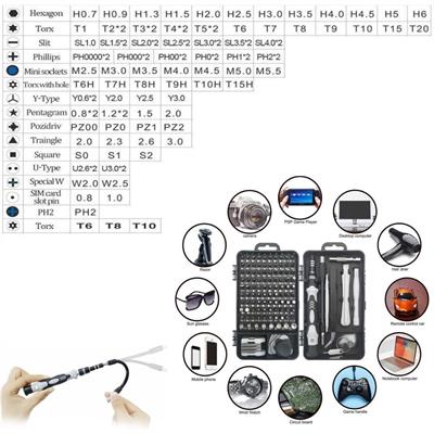Hassas Tornavida Seti Bilgisayar Pc Telefon Onarım Aracı Seti Manyetik 115 in 1 Tornavida Seti (3936)