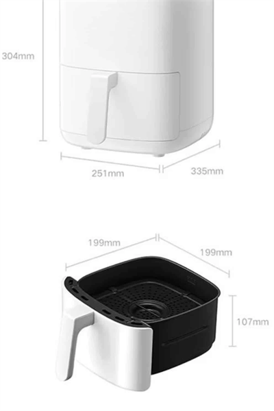 Hava Fritözü 4L Airfryer Pratik Uzun Ömürlü Yağsız Pişirme Taşınabilir