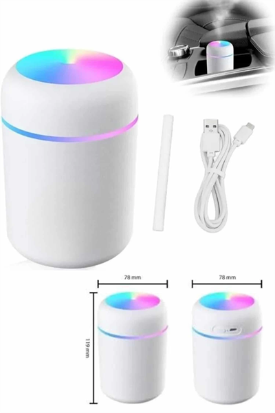 Hava Nemlendirici Buhar Makinesi Led Işıklı USB Dekoratif Nemlendirici