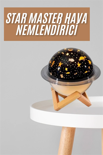 Hava Nemlendirici Led Işıklı Gece Lambası Yıldız Görünümlü Renk Değiştiren
