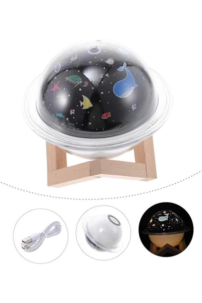Hava Nemlendirici Led Işıklı Gece Lambası Yıldız Görünümlü Renk Değiştiren