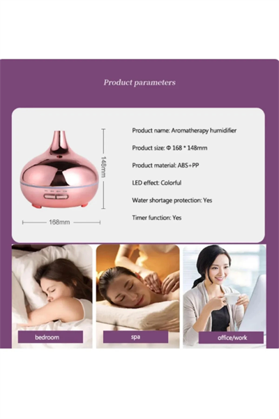 Hava Nemlendirici Parlak Gold Aromatik Oda Kokusu 550 Ml Kahve Aroma Difüzörü Buhar Nemlendırıcı