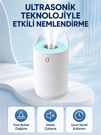 Hava Nemlendirici Ultrasonik Aroma Difüzör 7 Renk LED Işıklı Gece Lambası