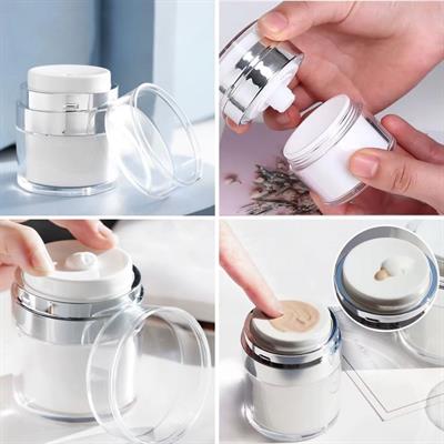 Hava Pompalı Doldurulabilir Vakumlu Krem,Fondoten Sıvı Kozmetik Ürün Şişesi (3936)