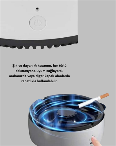 Hava Temizleyici Küllük – Sigara Dumanı Filtreli, Sessiz Çalışan, Şık Tasarım